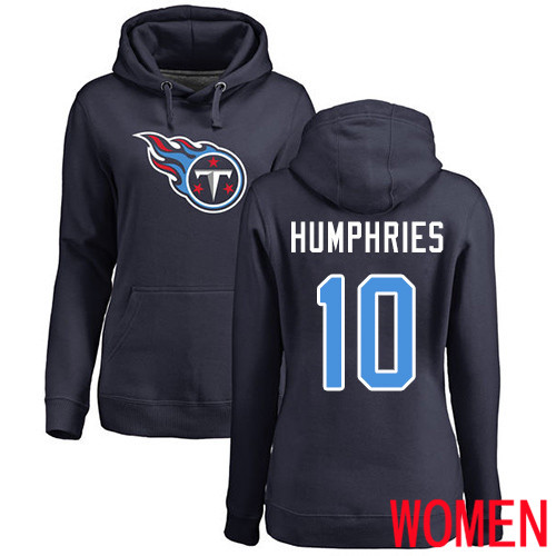 Tennessee Titans Navy Blue Women Adam Humphries Name and Number Logo NFL Football #10 Pullover Hoodie Sweatshirts